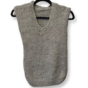 Handmade Vintage Grey V neck Sweater Vest